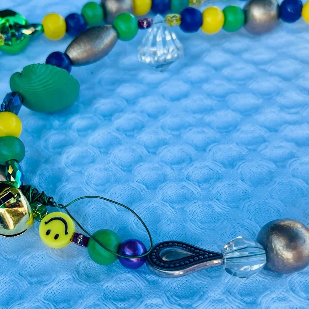 Hand Painted Beaded Mardi Gras Garland #3733